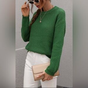 UNIVERSAL THREAD Textured Knit Green Crewneck Pullover Sweater Sz:Medium